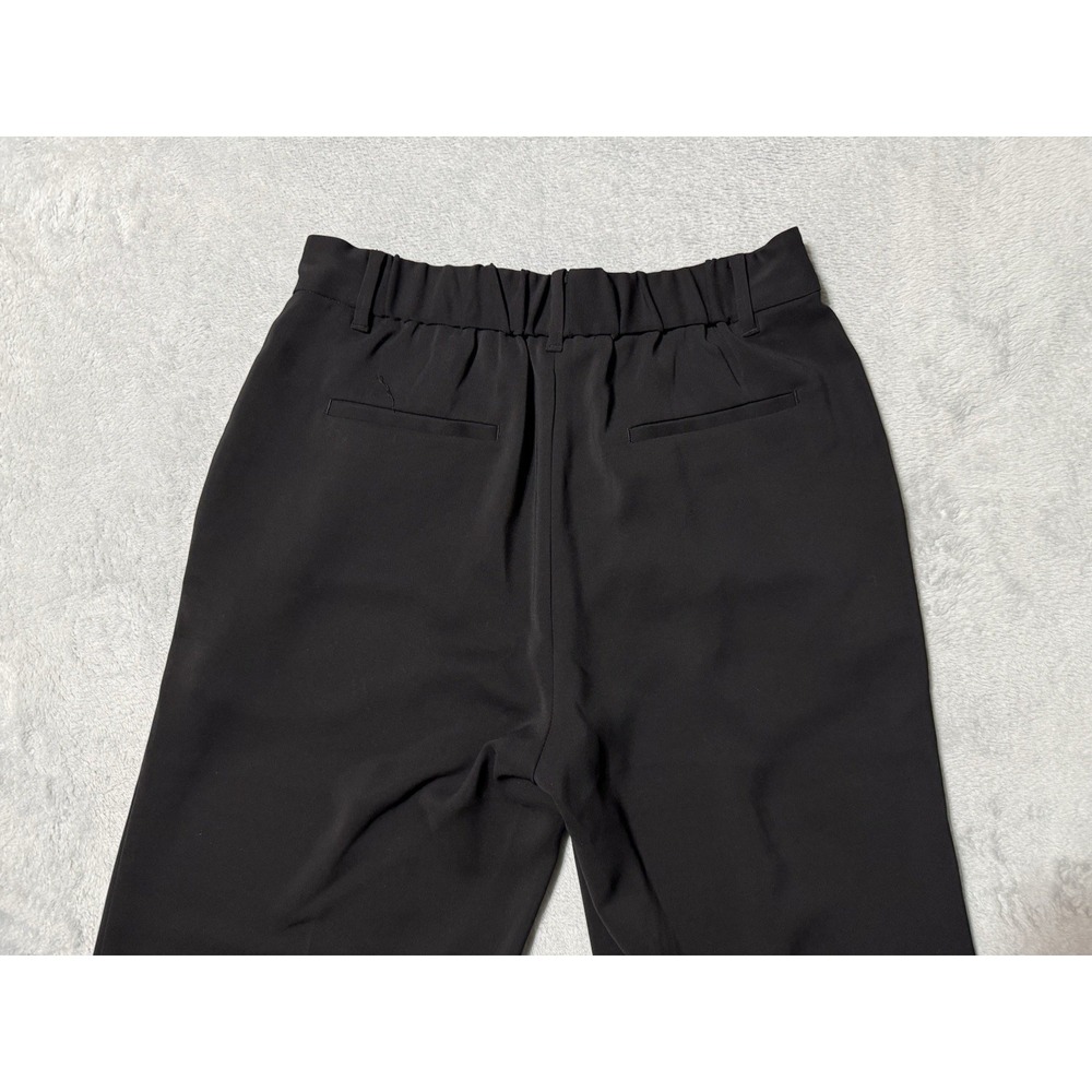 Quince Stretch Crepe Pleated Wide Leg Pants Black High Rise Trousers Size 10 28" - Picture 10 of 11